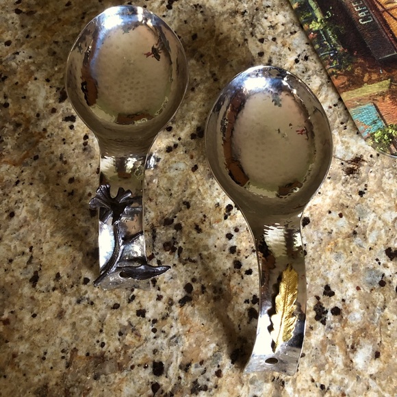 Other - Two Hammered Metal Spoon Rests